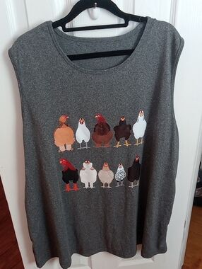 Grey Chicken Sleeveless Top